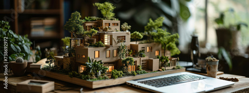 Miniature Urban Landscape: A Captivating Model of Modern Residential Buildings in a Miniature Scale.