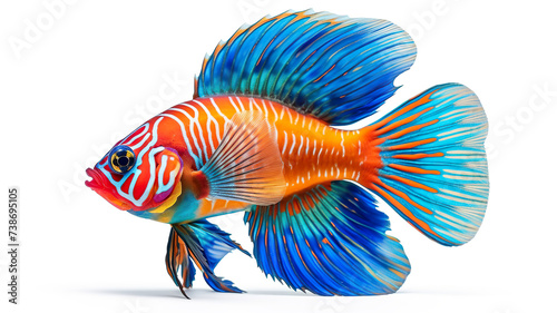 Lovely colored clown fish isolated against a white background