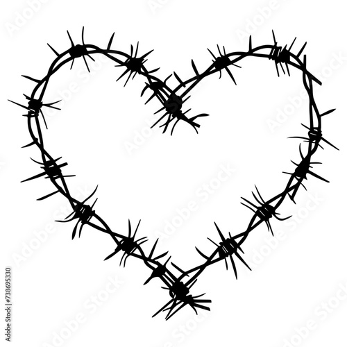 heart wrapped barbed wire