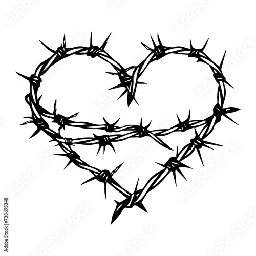 heart wrapped barbed wire