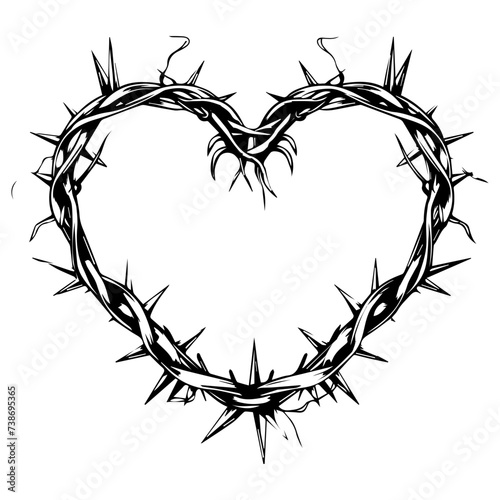 heart wrapped barbed wire