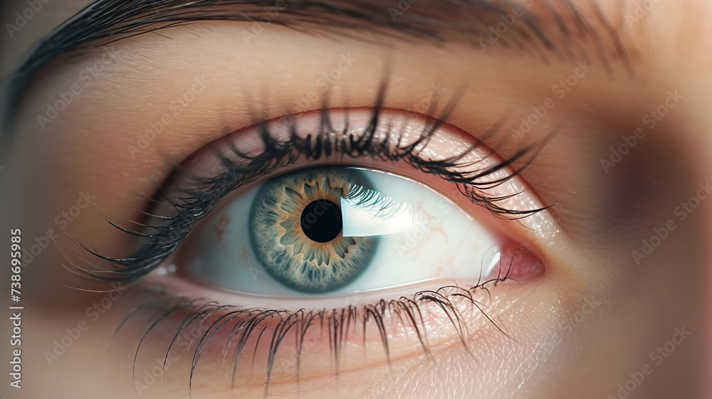 Obraz premium Lovely close-up of a woman's eyes isolated on a background of pure white.