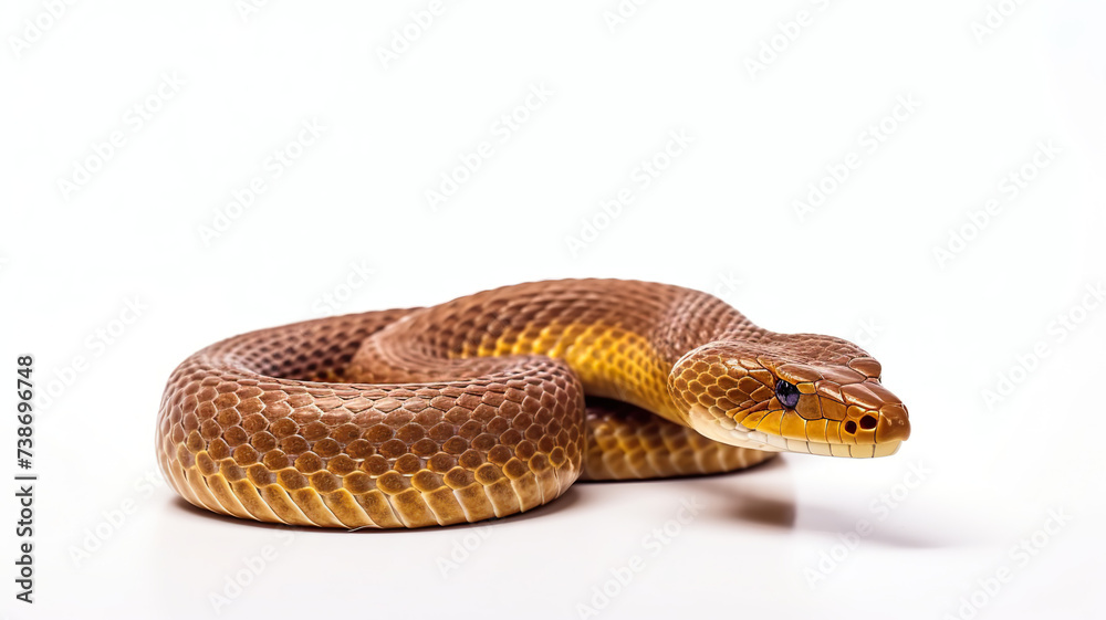 Fototapeta premium Isolated Boiga snake against a blank white background