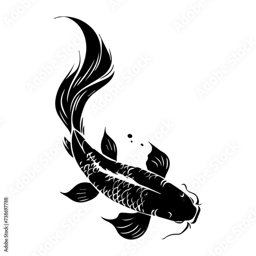koi fish japan vector illustration