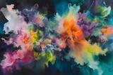 Vibrant Abstract Artwork with Colorful Explosions of Paint, Artistic Background Concept