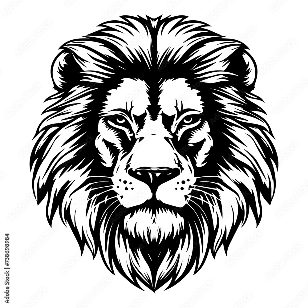 Obraz premium Lion head logo icon, lion face vector Illustration