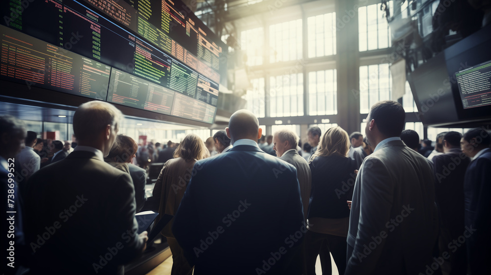 Fototapeta premium business activity in stock market, stock market crowded with business people