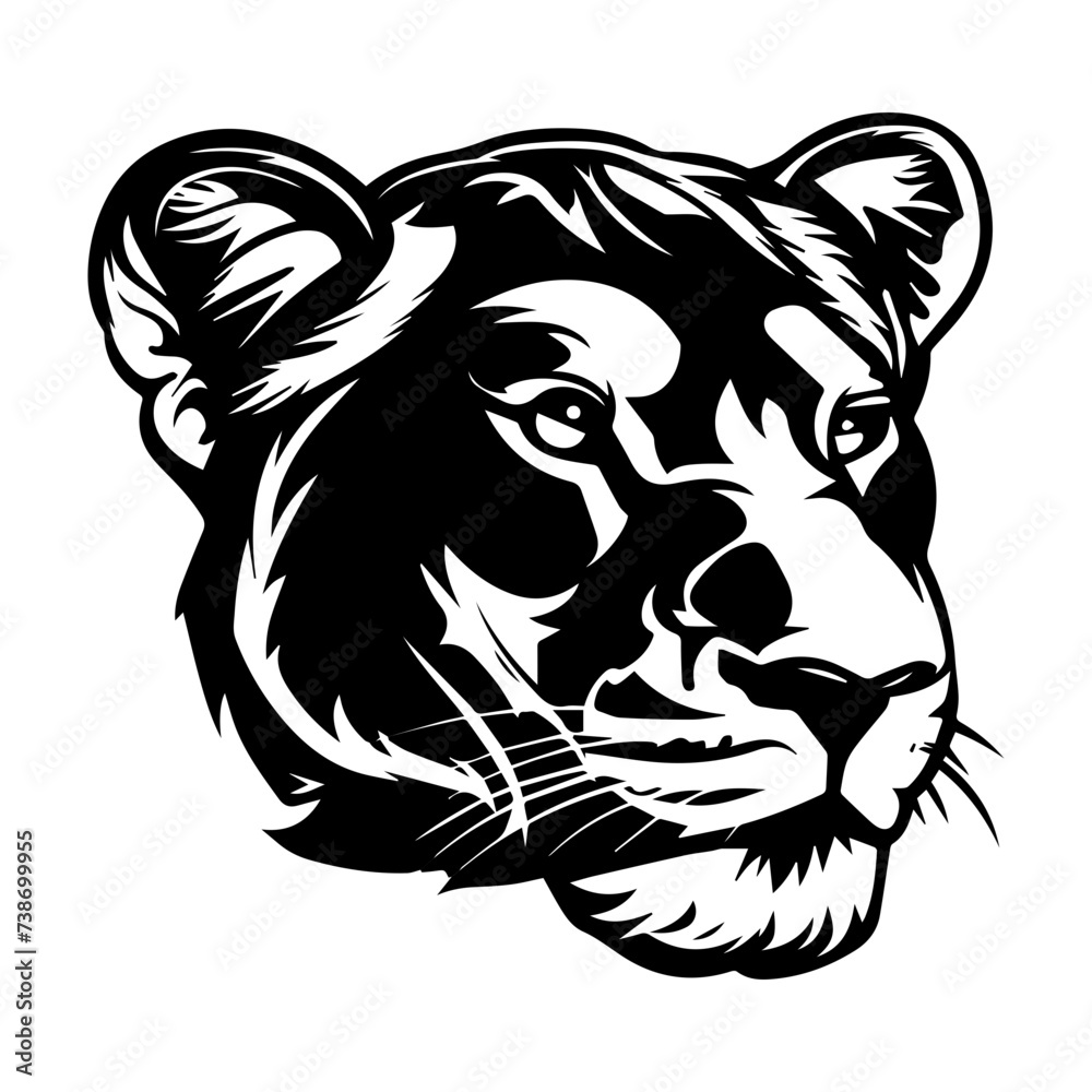 lioness simple illustration. big cat. vector. a lion. wild animal.