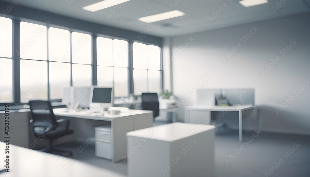 Fototapeta premium Abstract-blurred-office-interior-room--blurry-working-space-with-defocused-effect--use-for-background-or-backdrop-in-business