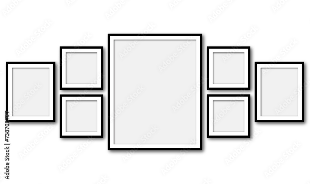 Family Gallery wall mockup, frames on the wall, minimalist frame mockup, Photo frame mockup.