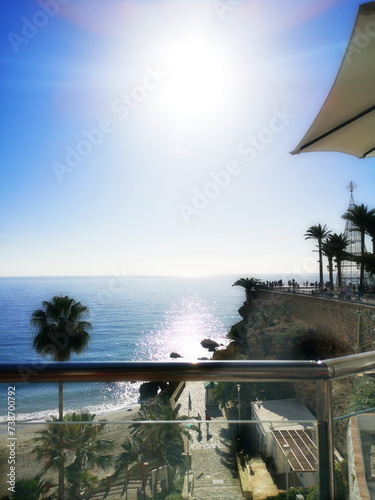 terrace next to Calahonda beach in Nerja, Malaga, Andalusia, Spain,