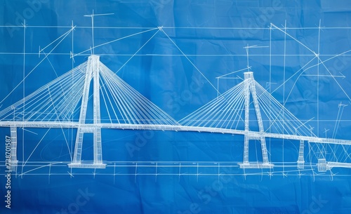 technical diagram of the suspension bridge 