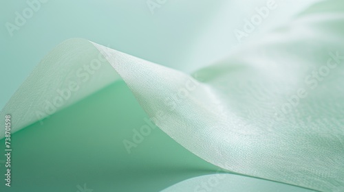 Soft Mint Green Textured Paper Background with Tilt Lens Effect.