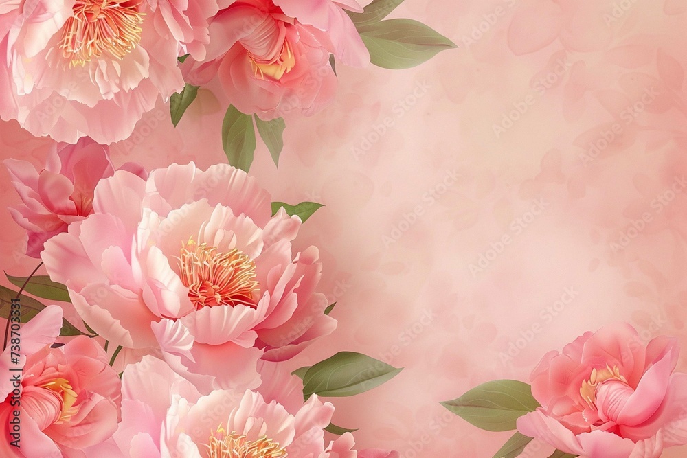 Pink peony flower background