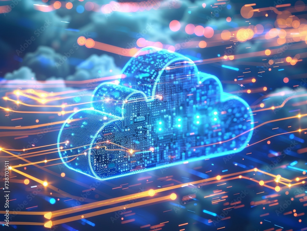 Blue Cloud Floating Among Bright Lights Blue Cloud Floating Among Bright Lights