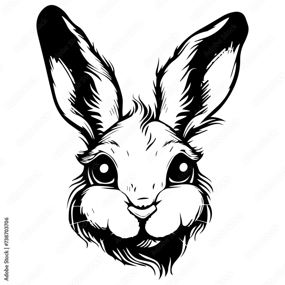 Cute rabbit hand drawn sketch. Vector illustration design.