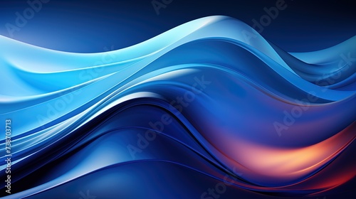 Abstract blue wavy background. Created with Ai