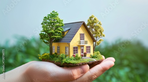 Person Holding Small House in Hands