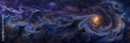 Abstract Cosmic Swirl with Vibrant Colors, Artistic Galaxy Representation, Mystical Space Concept