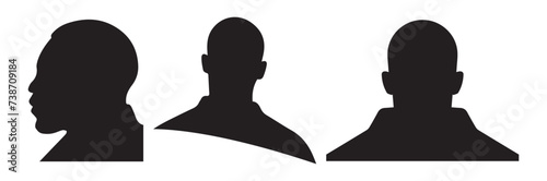 silhouette of a person black man icon, profile icon vector  photo