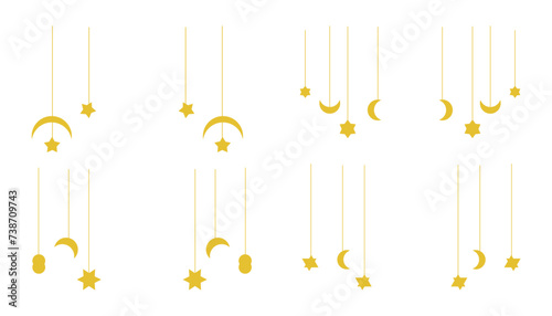 Ramadan illustration of a moon stencils decorative © Graphic Shops
