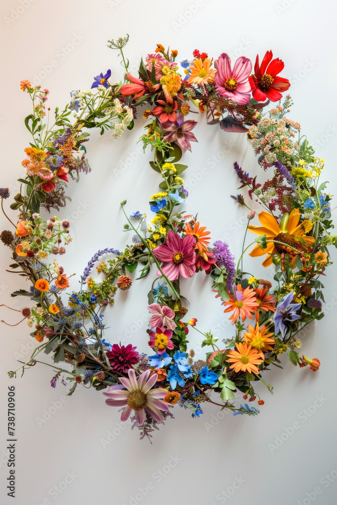 Floral Alphabet Letter Made of Diverse Fresh Flowers Floral Alphabet Letter Made of Diverse Fresh Flowers