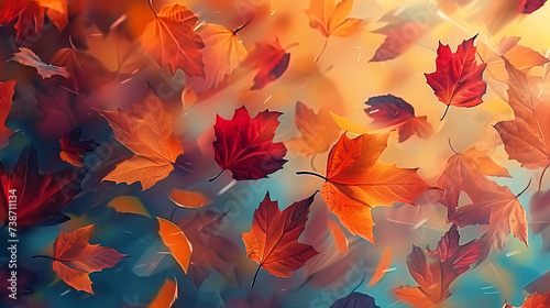 Autumn background with copy space Autumn season changes background © xuan