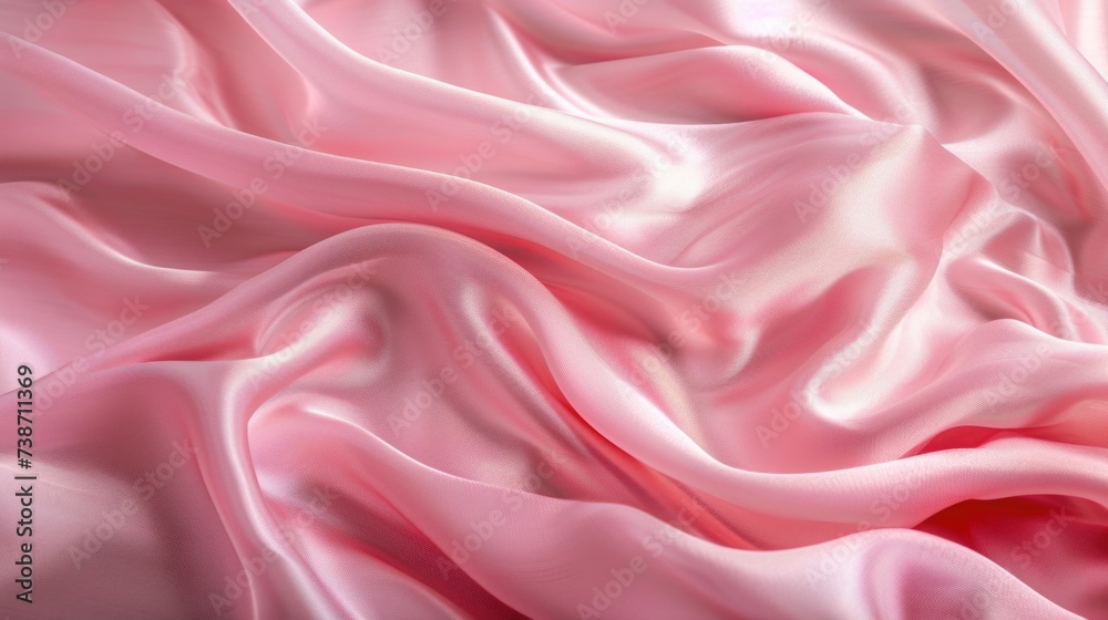 Obraz premium Silky Pink Satin Texture: Luxurious Fabric Background with Elegant Waves