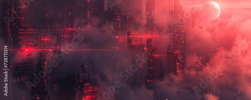 A captivating modern abstract background that captures the essence of Film Noir intrigue, infused with the futuristic allure of iconic sci-fi franchises. Generate AI.