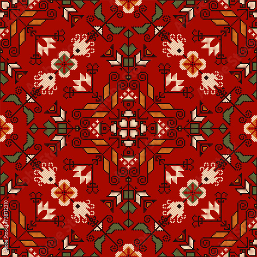 Traditional Bulgarian embroidery vector pattern