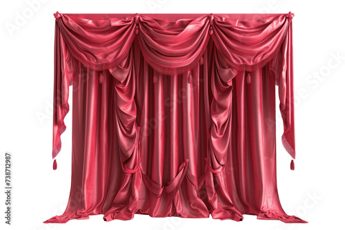  Elegant Red Velvet Stage Curtains with Luxurious Drapes and Tassels