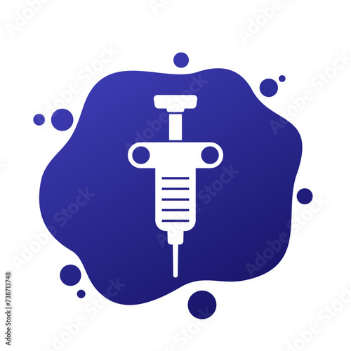 biopsy needle icon, medical device vector