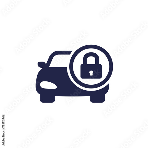car lock icon on white