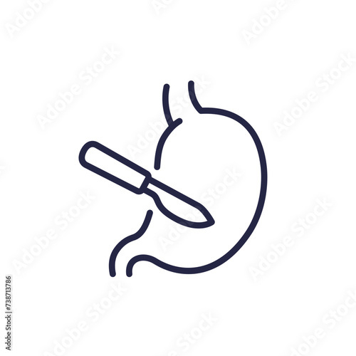 gastric surgery line icon on white