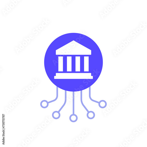 Electronic government icon on white