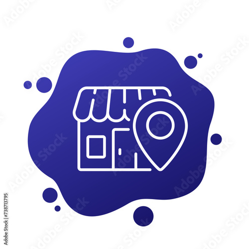 Local shop line icon, vector