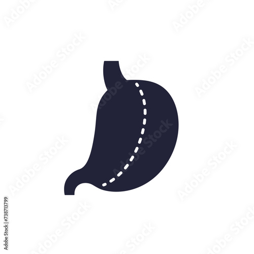 gastric sleeve, gastrectomy icon with a stomach