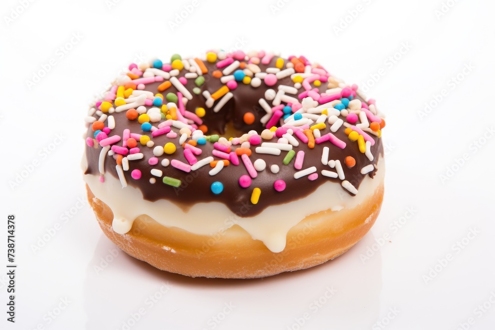 Dash Donut Delight , white background, fast food.