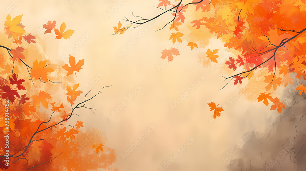 Fallen leaves in the forest in autumn, vibrant trees in the forest Fallen leaves in the forest in autumn, vibrant trees in the forest