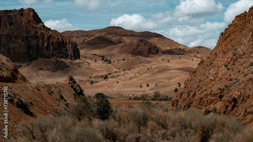 landscape of the mountains in oregon high desert plateau