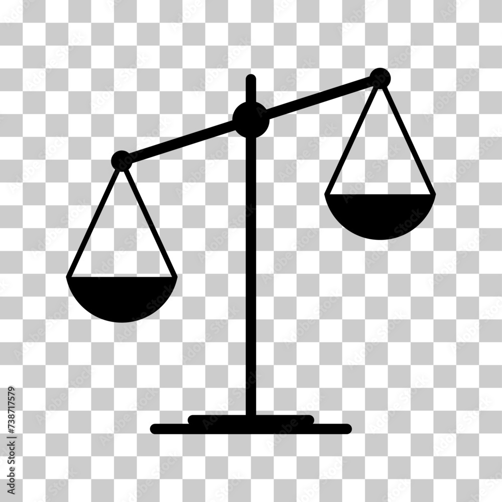 Scale equal icon, lawyer crime web sign, protection balance isolated vector illustration Scale equal icon, lawyer crime web sign, protection balance isolated vector illustration