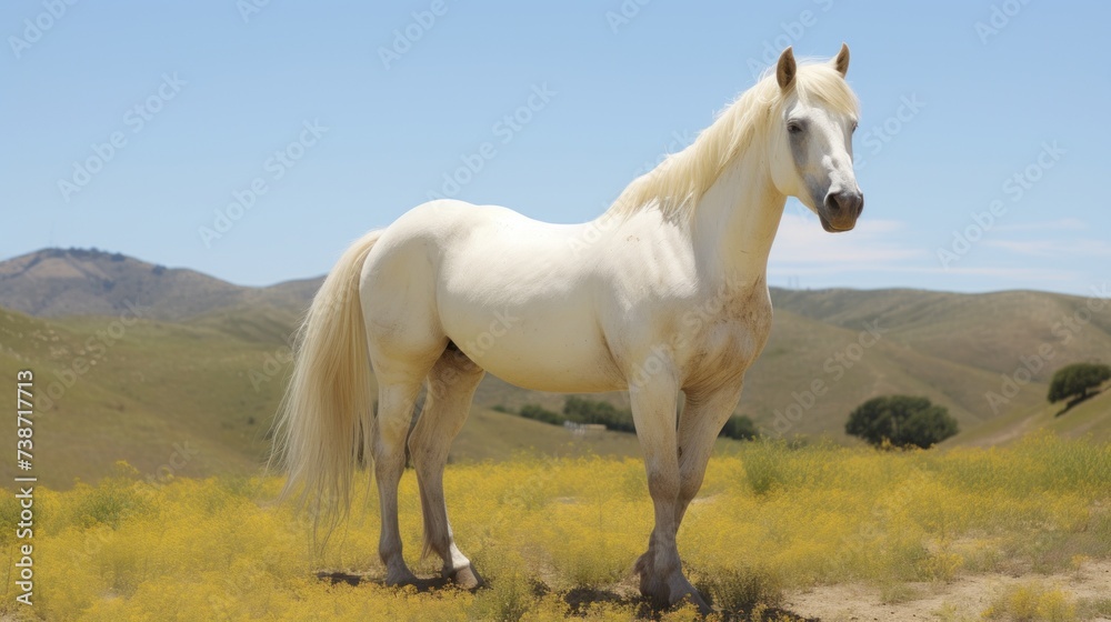 white horse on the meadow white horse on the meadow