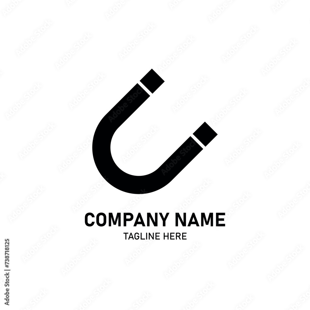 U magnet icon logo. Science logo. Vector illustration isolated on white background. U magnet icon logo. Science logo. Vector illustration isolated on white background.