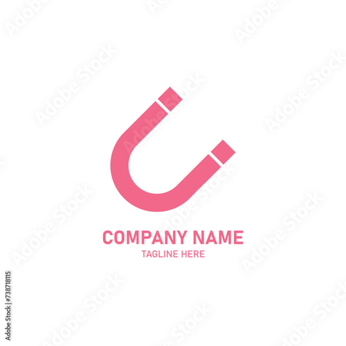 U magnet icon logo. Science logo. Vector illustration isolated on white background.