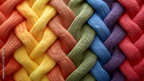 close up of colorful wool