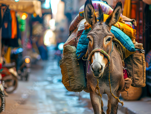 overloaded donkey