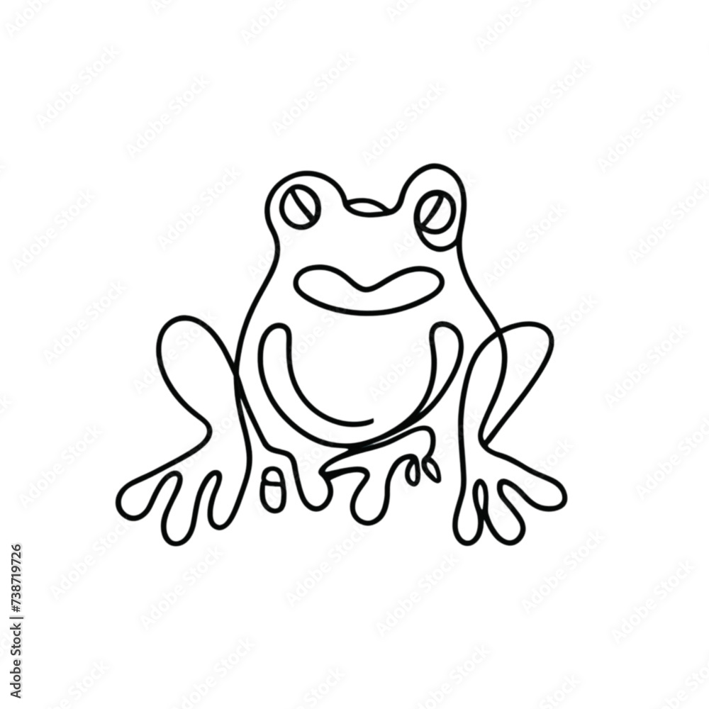 Fototapeta premium Frog doodling vector illustration 