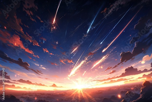 wonerfull meteorite falling from sky