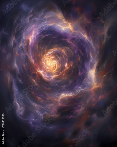 Majestic Cosmic Galaxy Swirl with Vibrant Colors  Depicting the Beauty and Mystery of the Universe in a Digital Art Style
