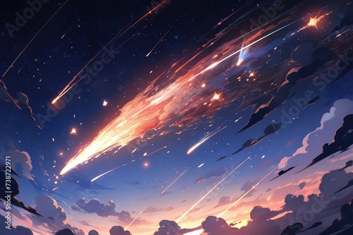 wonerfull meteorite falling from sky